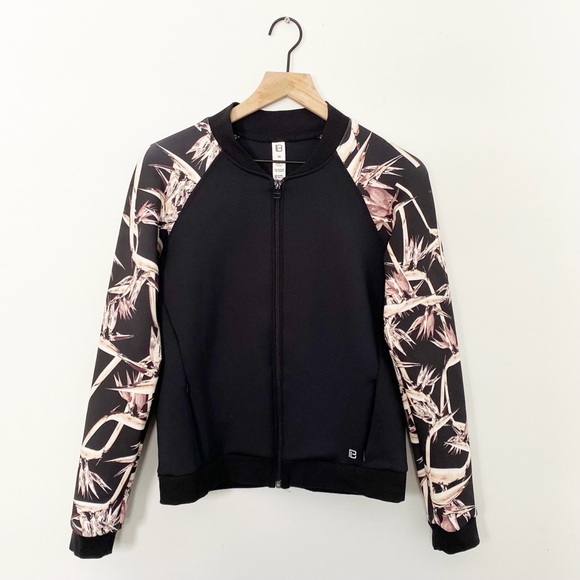 Body Language Full Zip Bomber Jacket Leaf Print M - Picture 2 of 7